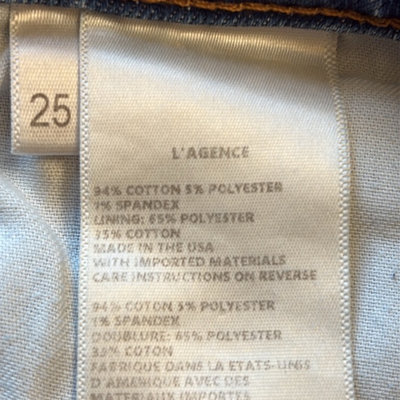L'AGENCE Blue Jean Shorts with Distressed Hem Size 25 - Picture 5 of 6